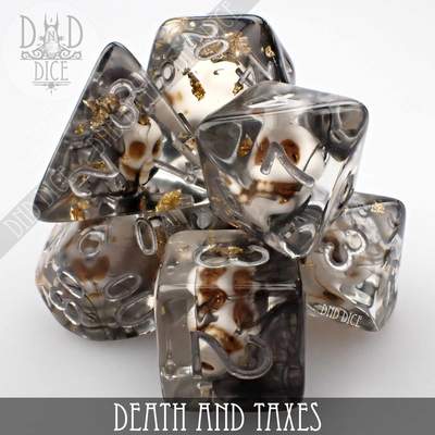 Death and Taxes - Polyhedral Dice set - 7 stuks