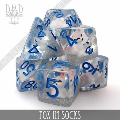 Fox in Socks - Polyhedral Dice set - 7 stuks