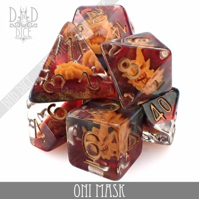 Oni Mask - Polyhedral Dice set - 7 stuks