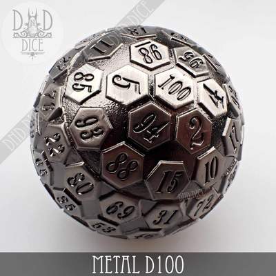 Gunmetal - D100 Single Oversize Dice