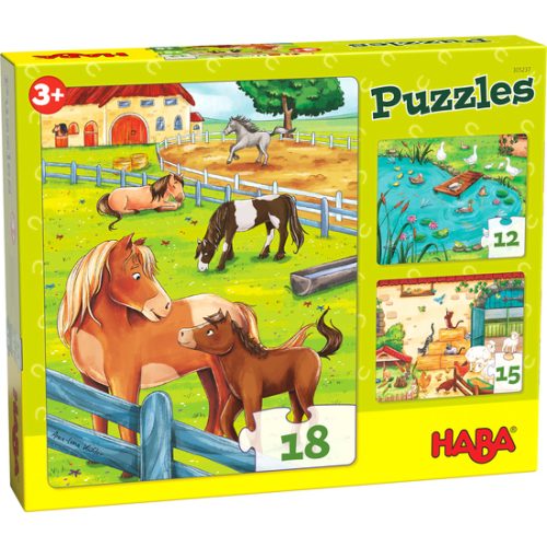 Boerderijdieren - 3 in 1 Puzzels