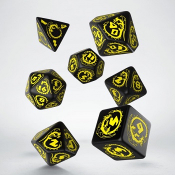 Dragons Black & Yellow Dice Set - 7 stuks