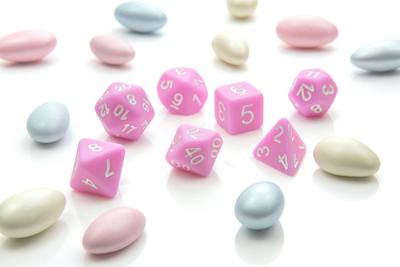 Pink Pastel Pop - Polydice set - 7 stuks