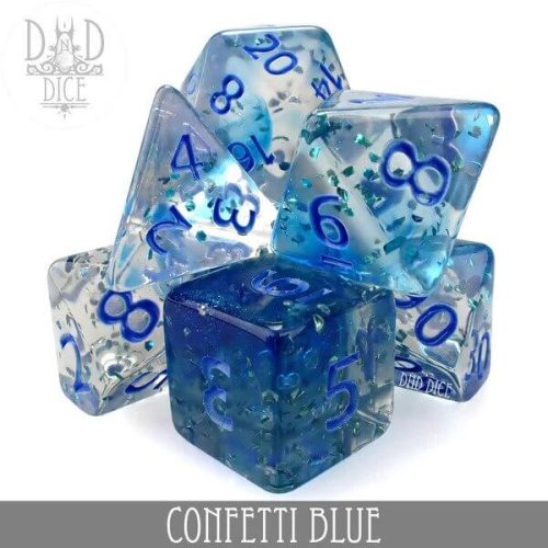 Confetti Blue - Dice set - 7 stuks