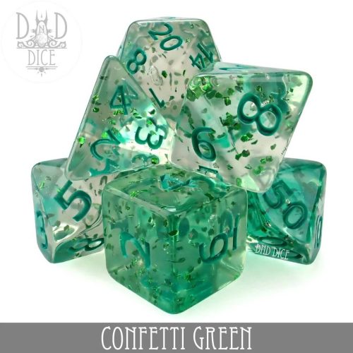 Confetti Green - Dice set - 7 stuks