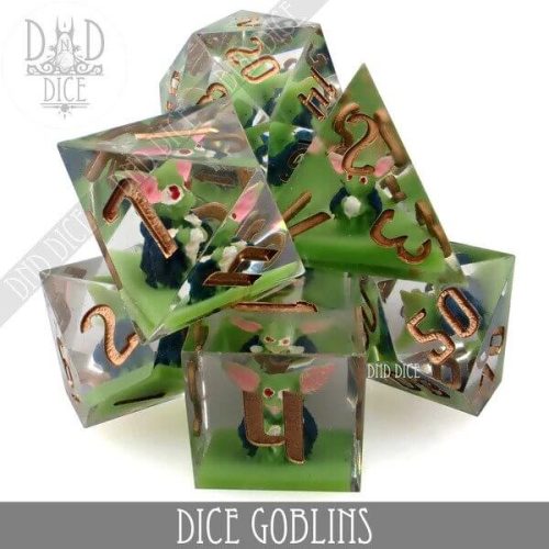 Dice Goblins - Handmade Dice set - 7 stuks