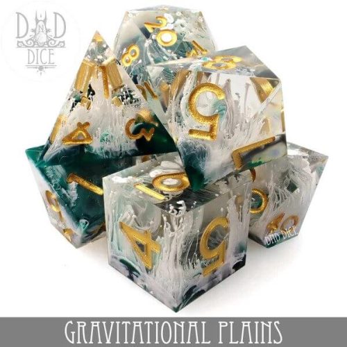 Gravitational Plains - Handmade Dice set - 7 stuks