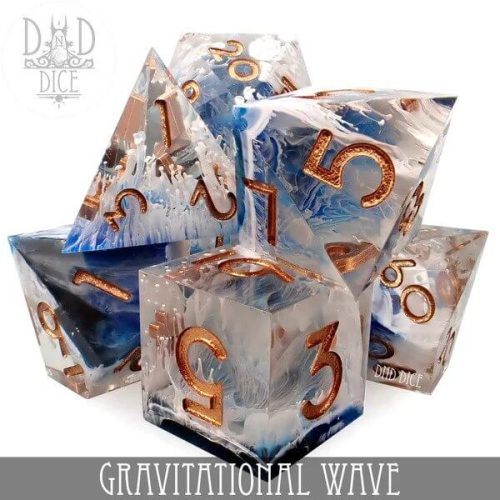 Gravitational Wave - Handmade Dice set - 7 stuks