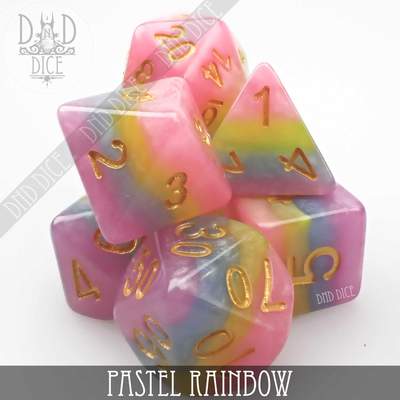 Pastel Rainbow - Polyhedral Dice set - 7 stuks