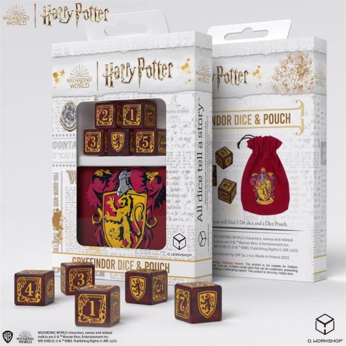 Gryffindor - Harry Potter D6 Dice Set & Pouch