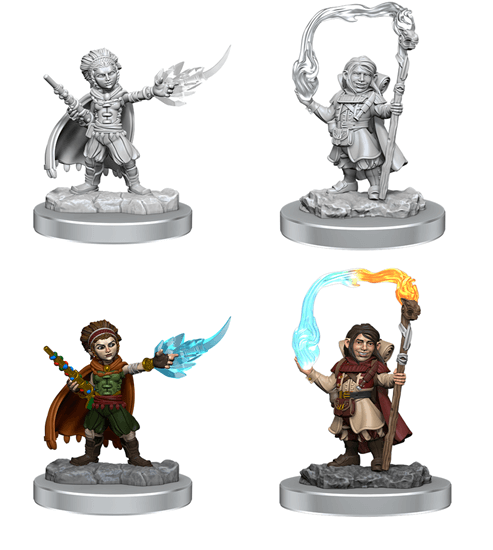 Halfling Wizards - Unpainted D&D Miniatures