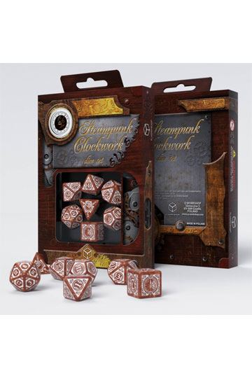 Steampunk Clockwork Caramel & White Dice Set - 7 stuks