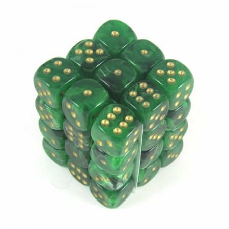 Vortex Green/Gold D6 12mm (36 stuks)