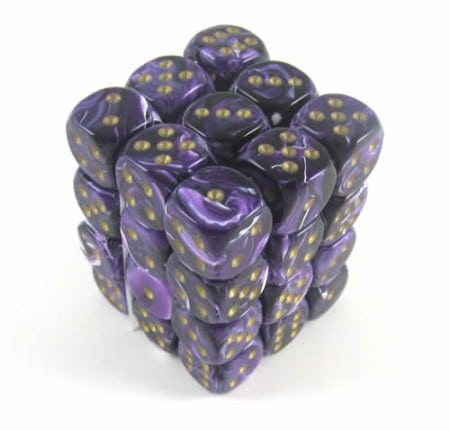 Vortex Purple/Gold D6 12mm (36 stuks)