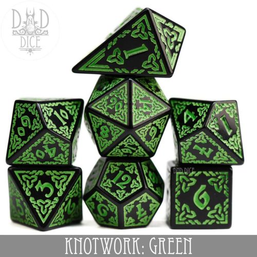 Knotwork: Green - Dice set - 7 stuks