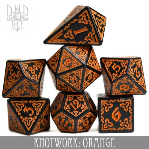 Knotwork: Orange - Dice set - 7 stuks
