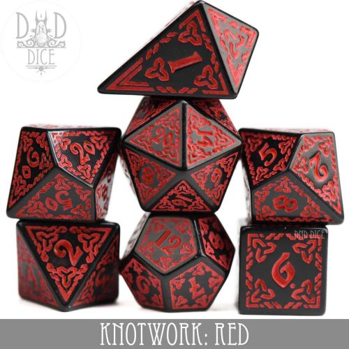 Knotwork: Red - Dice set - 7 stuks