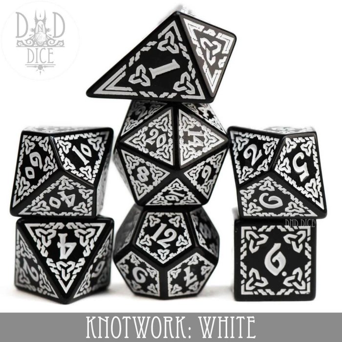 Knotwork: White - Dice set - 7 stuks