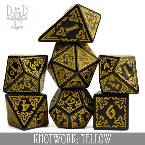 Knotwork: Yellow - Dice set - 7 stuks