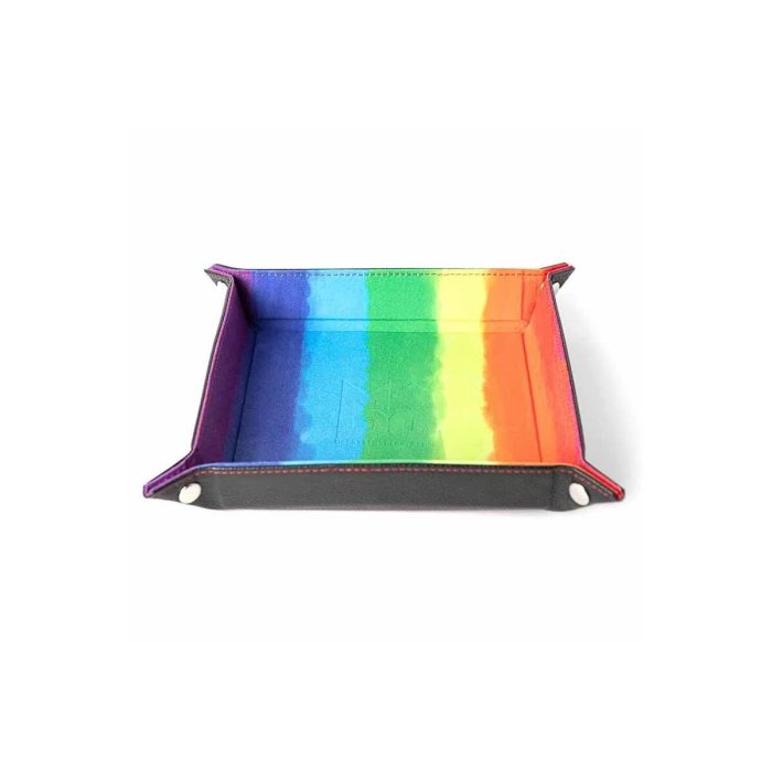 Leather Watercolor Rainbow - Fold Up Dice Tray