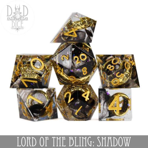 Lord of the Bling: Shadow - Handmade Dice set - 7 stuks