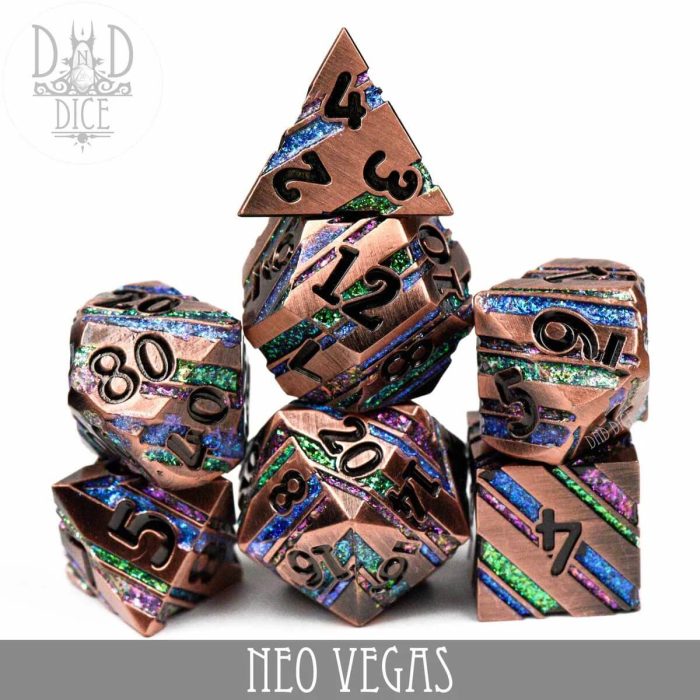 Neo Vegas - Metal Dice set - 7 stuks