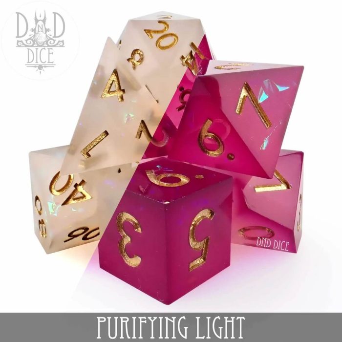 Purifying Light - Handmade Color Change Dice set - 7 stuks