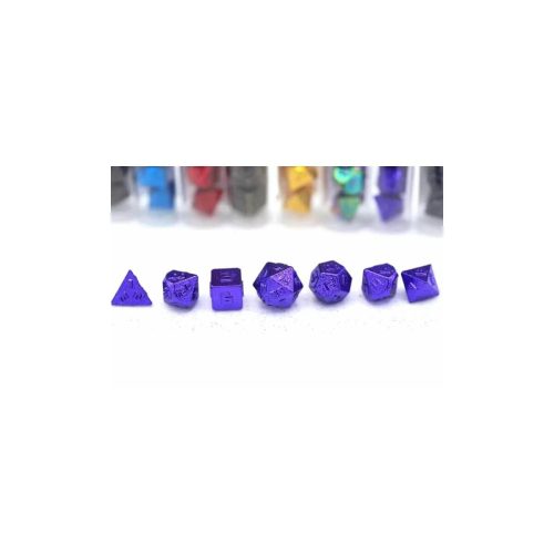 Purple - Metal Mini Dice set - 7 stuks