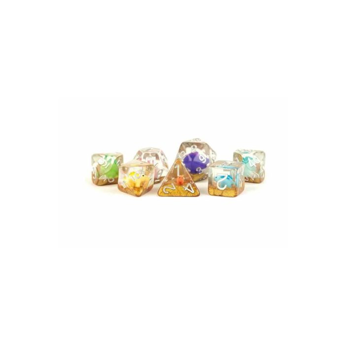 Rainbow Dino - Dice set - 7 stuks