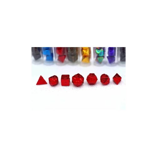 Red - Metal Mini Dice set - 7 stuks