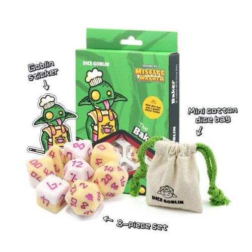 The Baker - Session #1 Dice Set - 8 stuks + Mini Dice Bag