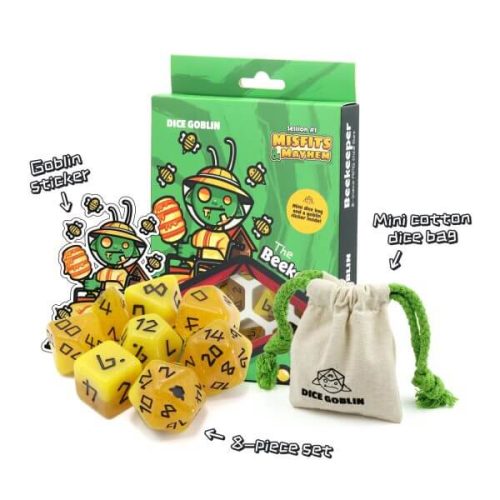 The Beekeeper - Session #1 Dice Set - 8 stuks + Mini Dice Bag