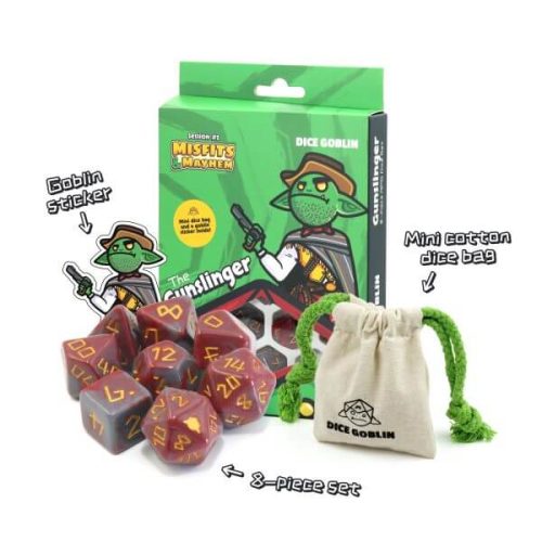 The Gunslinger - Session #1 Dice Set - 8 stuks + Mini Dice Bag