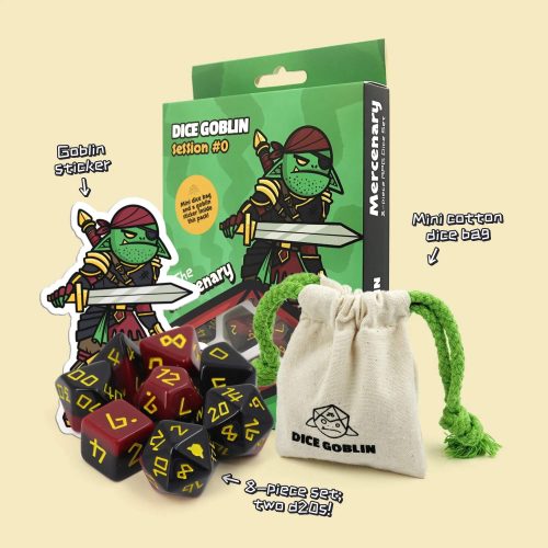 The Mercenary - Session #0 Dice Set - 8 stuks + Mini Dice Bag