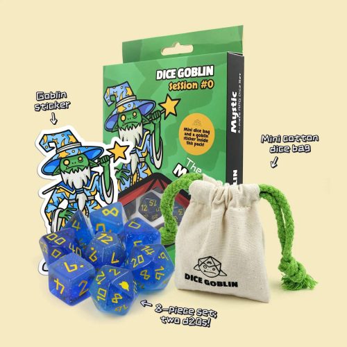 The Mystic - Session #0 Dice Set - 8 stuks + Mini Dice Bag