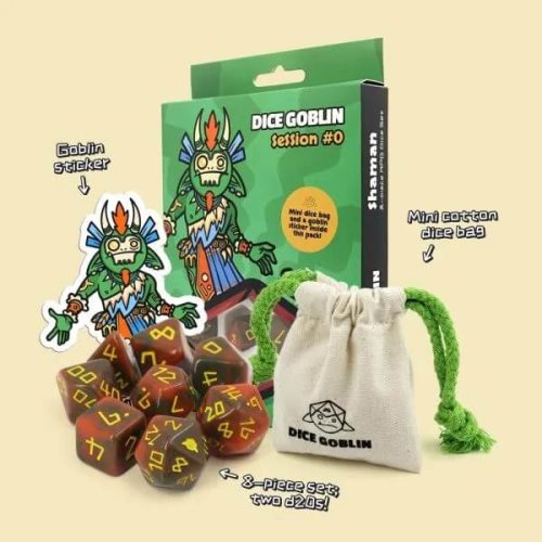 The Shaman - Session #0 Dice Set - 8 stuks + Mini Dice Bag