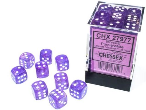 Borealis Purple/White D6 12mm (36 stuks)