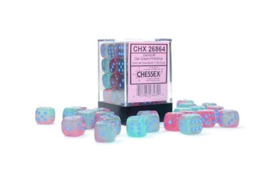 Gemini Gel Green-Pink/Blue D6 12mm (36 stuks)