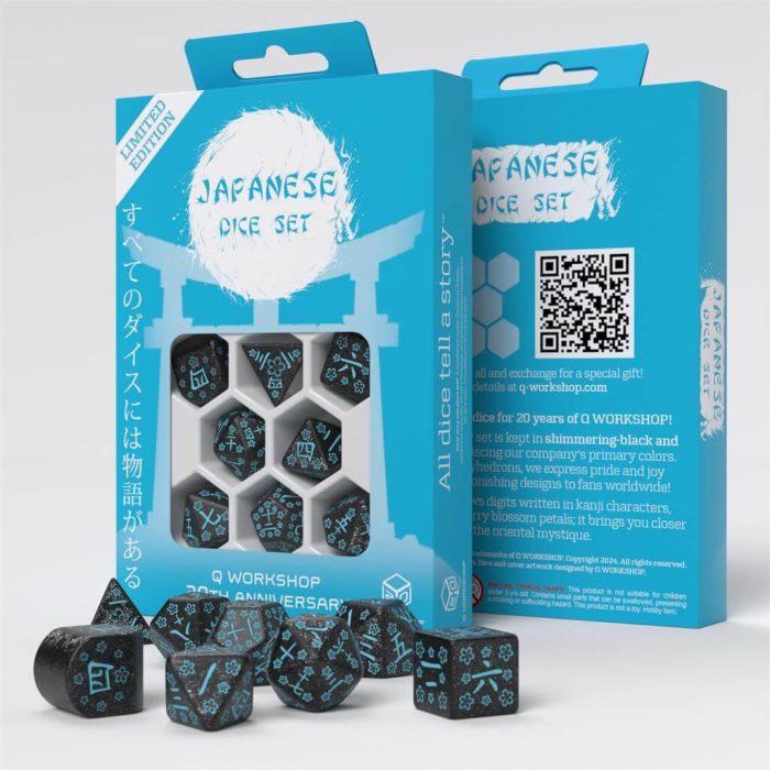 Japanese Q Workshop 20 years - Polyhedral Dice Set - 7 stuks