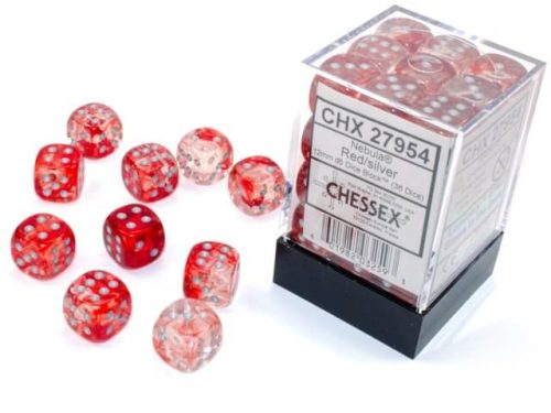 Nebula Red/Silver D6 12mm (36 stuks)