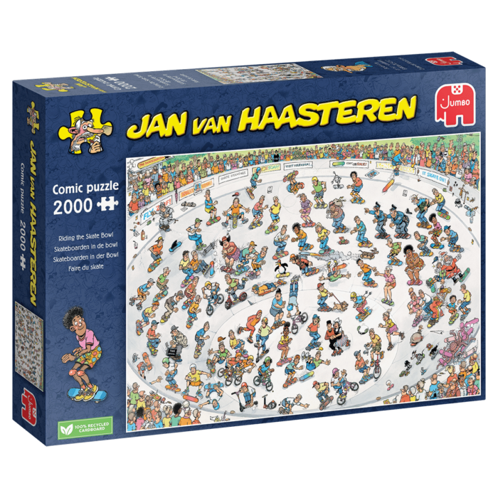 Skateboarden in de bowl - Jan van Haasteren - 2000 stukken puzzel