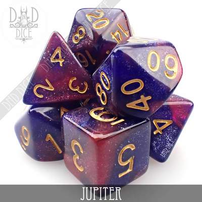 Jupiter Galaxy - Dice set - 7 stuks