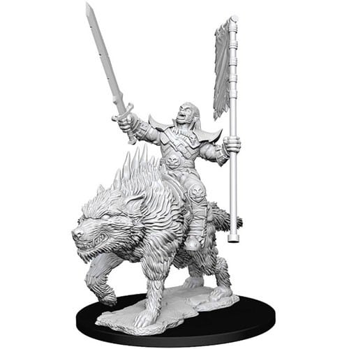 Orc on Dire Wolf - D&D Unpainted Miniatures