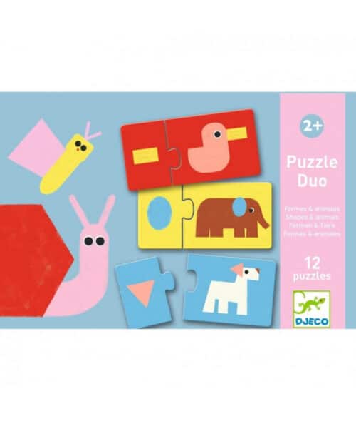 Puzzle Duo - Vormen & Dieren - 12 puzzels