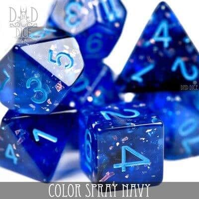 Color Spray: Navy - Dice set - 7 stuks