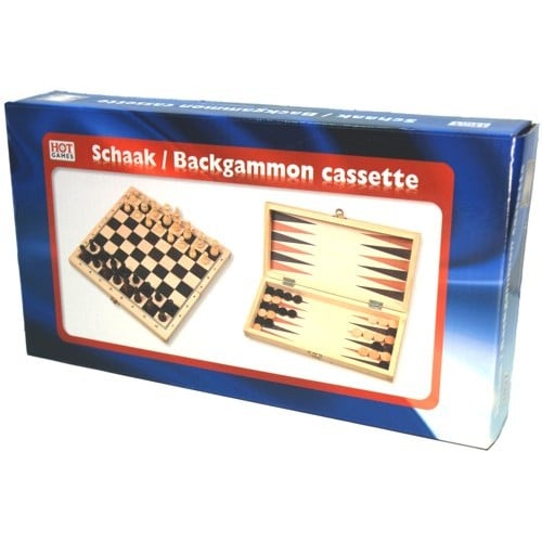 Schaak/Backgammon - Klapcassette 29cm