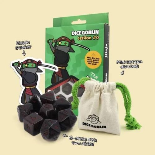 The Ninja - Session #0 Dice Set - 8 stuks + Mini Dice Bag