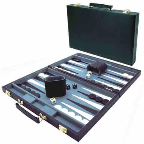 Zwart-Grijs - Backgammon Koffer - 46cm