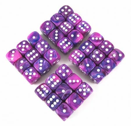 Festive - Violet/White D6 12mm (36 stuks)