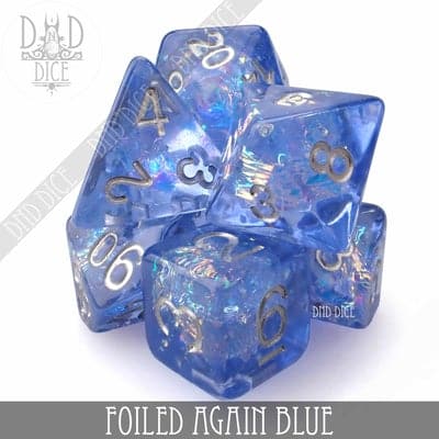 Foiled Again Blue - Dice set - 7 stuks